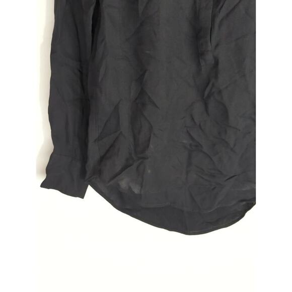 J.‎ Crew Black Viscose Long Sleeve Half Button Long Sleeve Shirt Women's Small - Picture 3 of 10